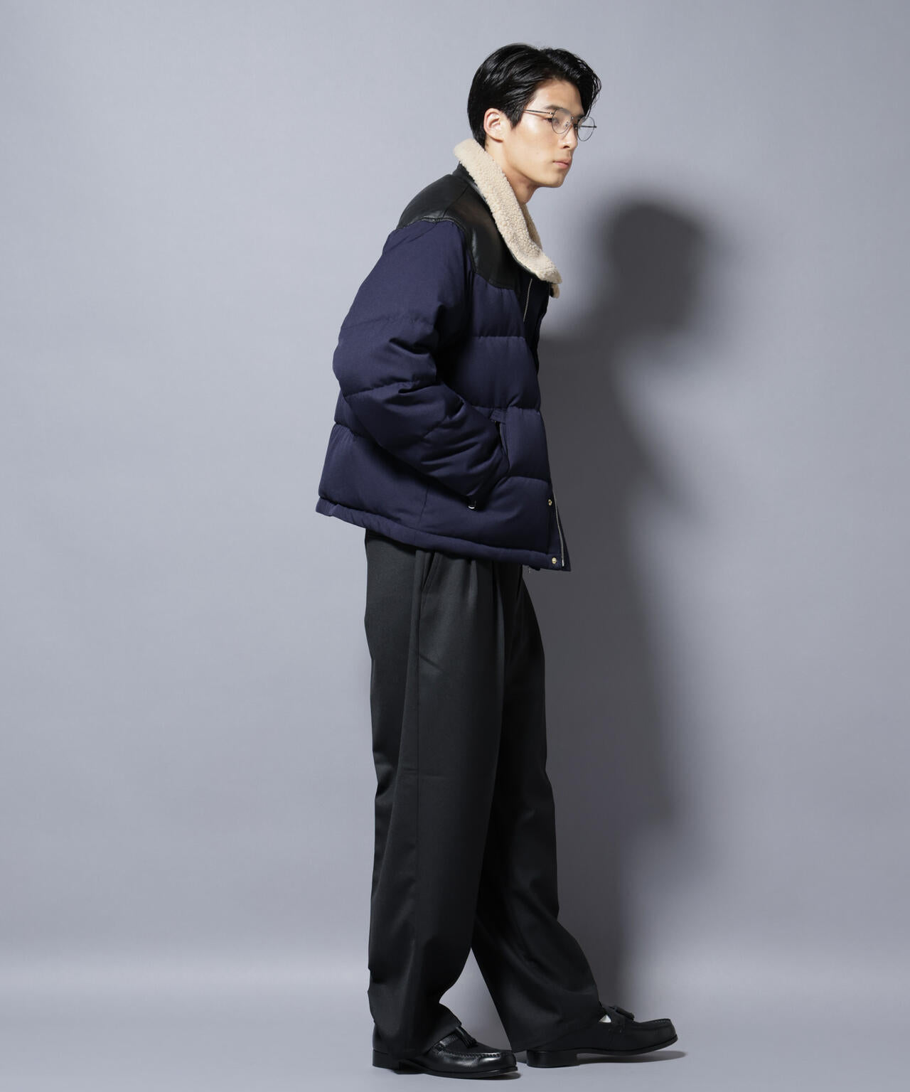 「西川ダウン(R)」ボアカラーサージショートダウン