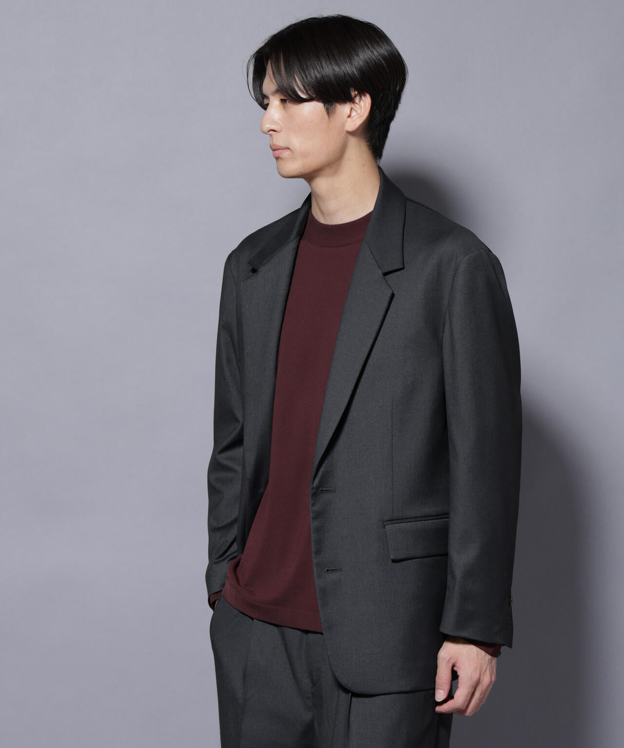 DELEGANTEエアリーサキソニー グリッターストライプテーラードジャケット(セットアップ可)