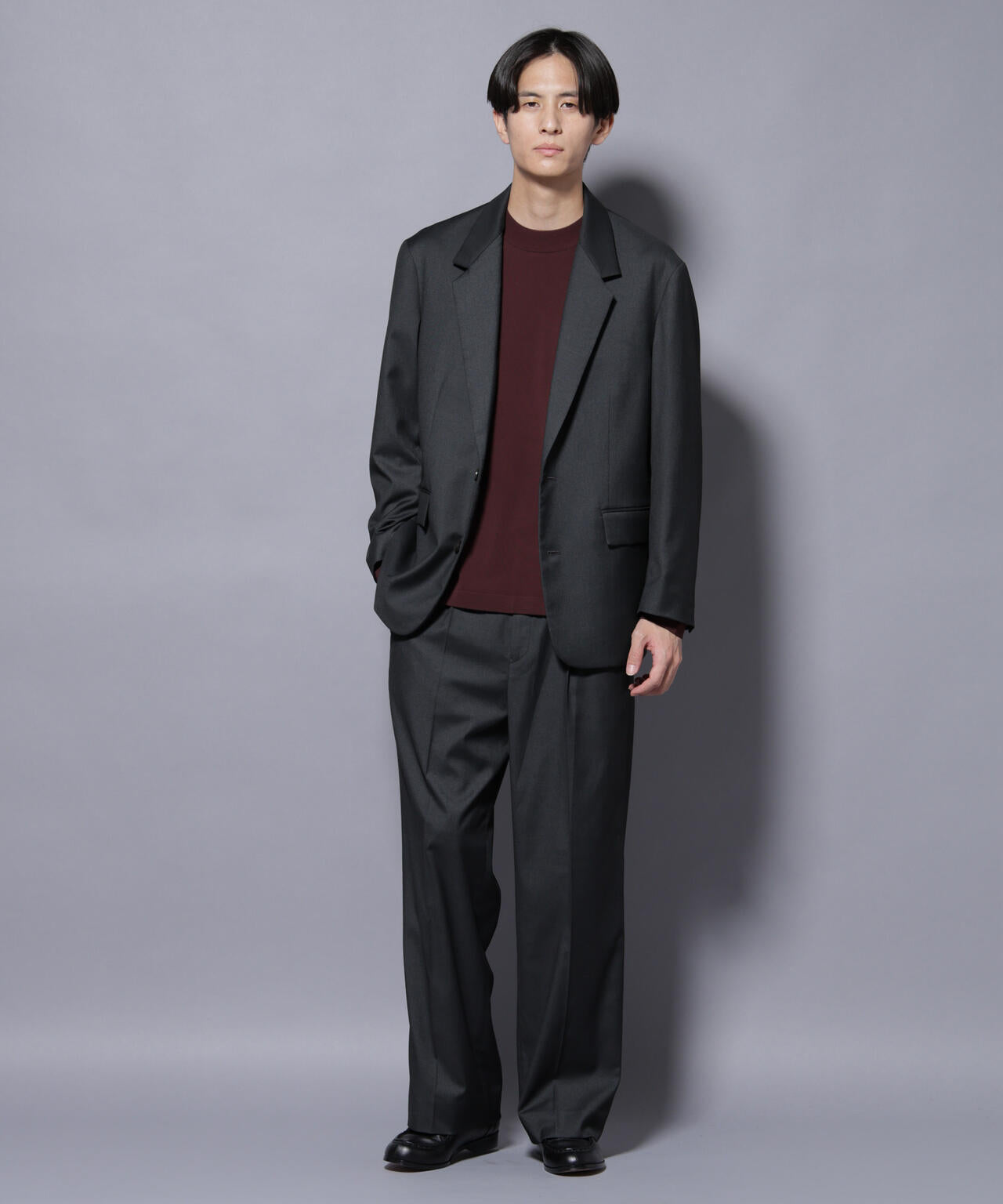 DELEGANTEエアリーサキソニー グリッターストライプテーラードジャケット(セットアップ可)