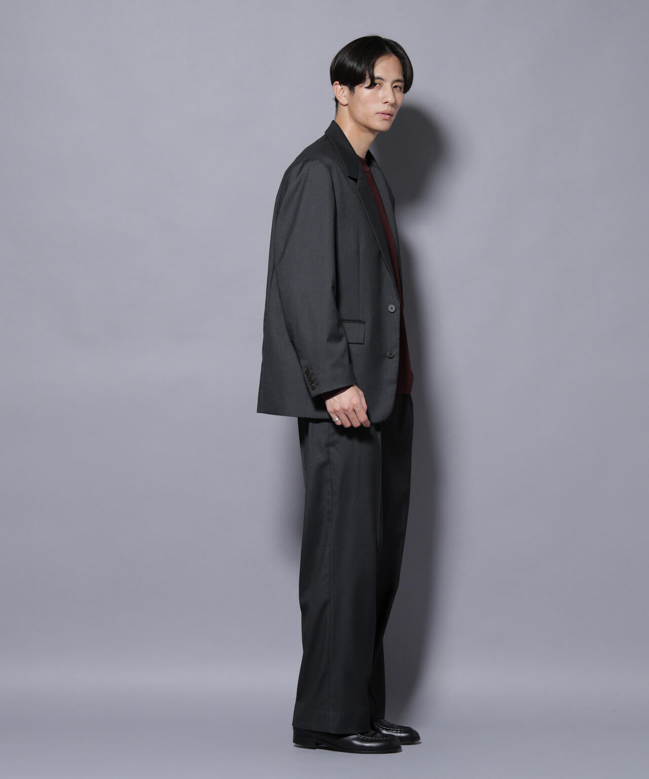 DELEGANTEエアリーサキソニー グリッターストライプテーラードジャケット(セットアップ可)