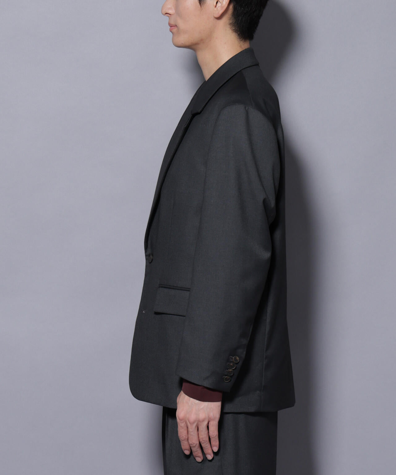 DELEGANTEエアリーサキソニー グリッターストライプテーラードジャケット(セットアップ可)