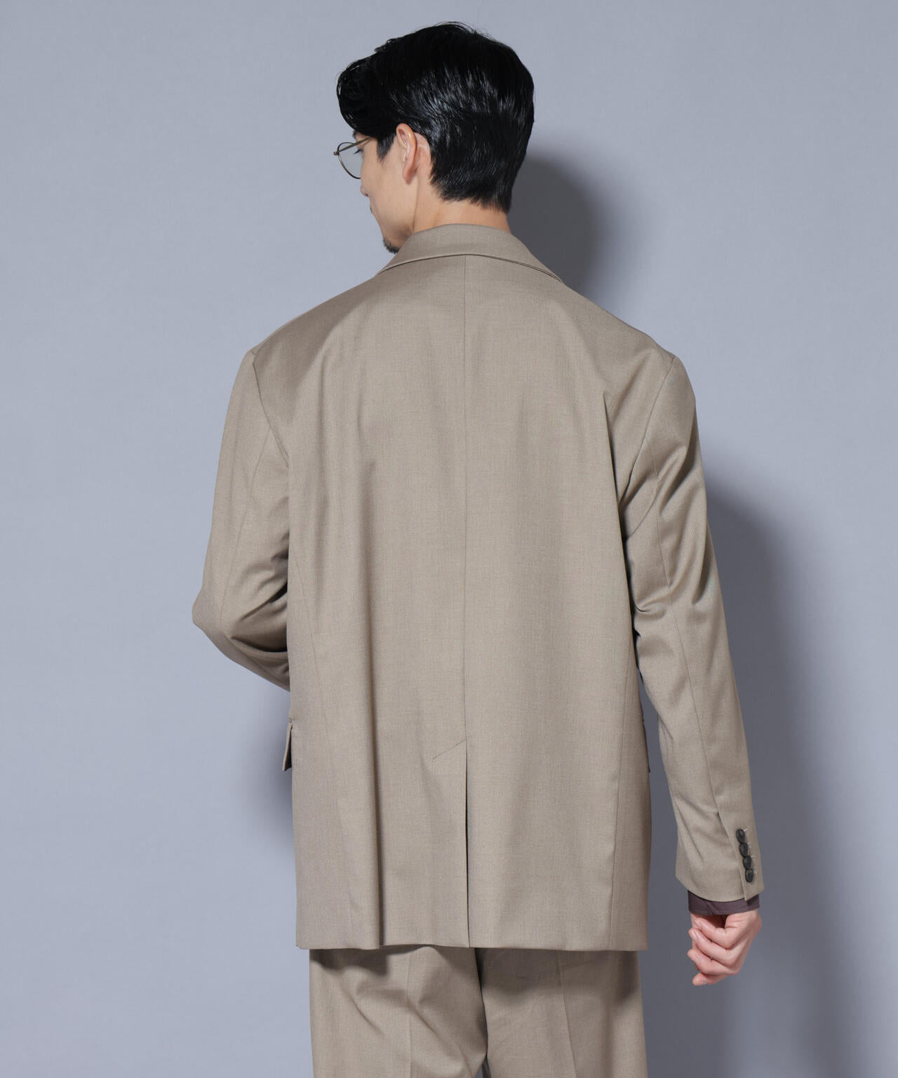 DELEGANTEエアリーサキソニー グリッターストライプテーラードジャケット(セットアップ可)