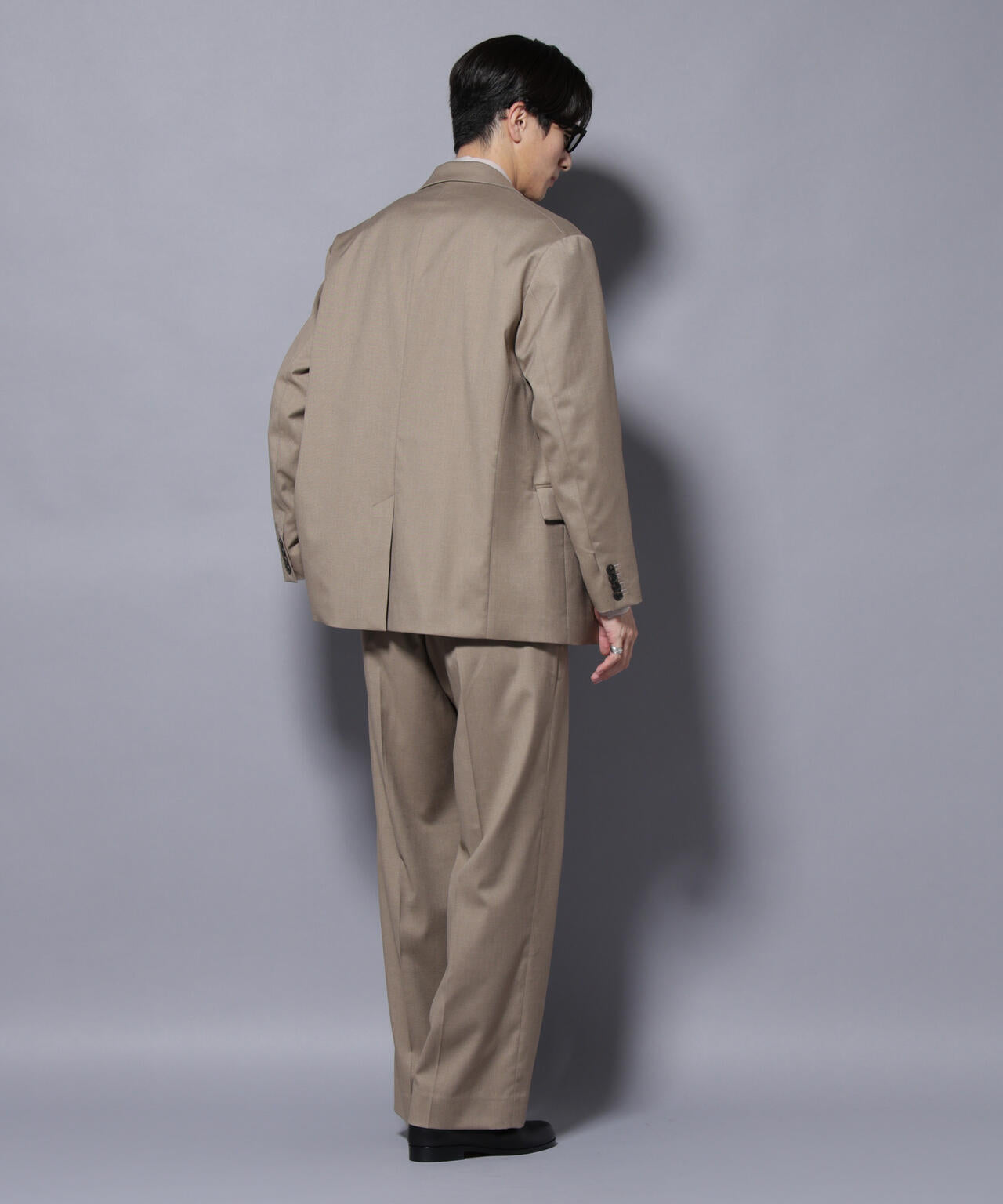 DELEGANTEエアリーサキソニー グリッターストライプテーラードジャケット(セットアップ可)