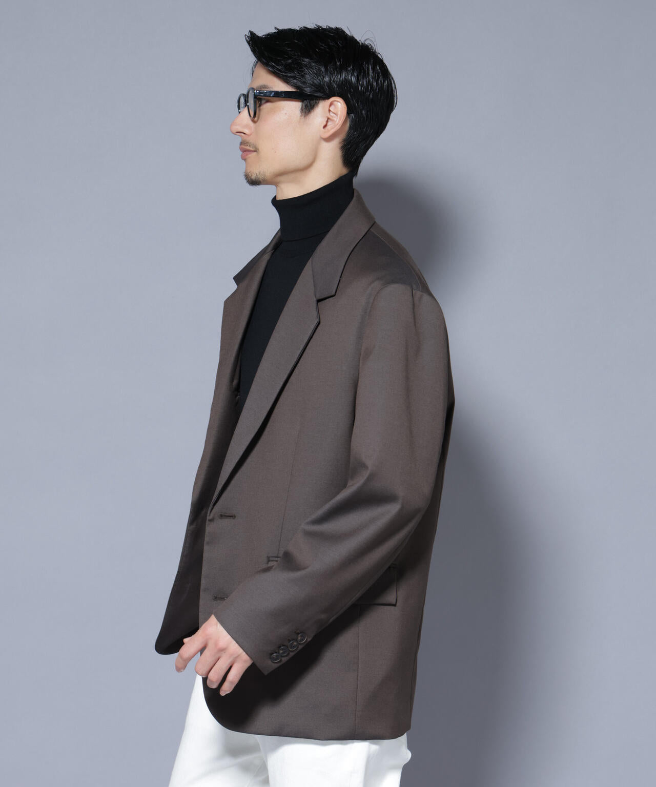 DELEGANTEエアリーサキソニー グリッターストライプテーラードジャケット(セットアップ可)