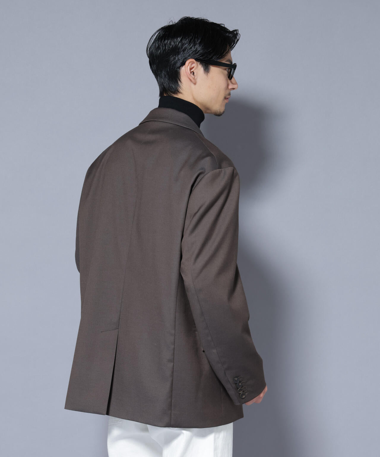 DELEGANTEエアリーサキソニー グリッターストライプテーラードジャケット(セットアップ可)