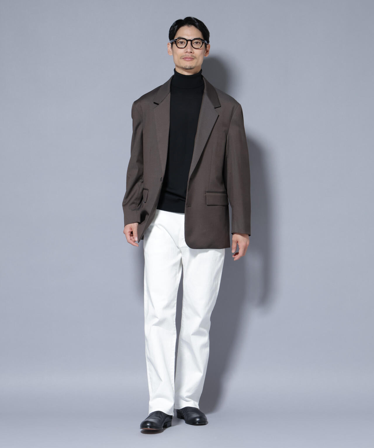 DELEGANTEエアリーサキソニー グリッターストライプテーラードジャケット(セットアップ可)