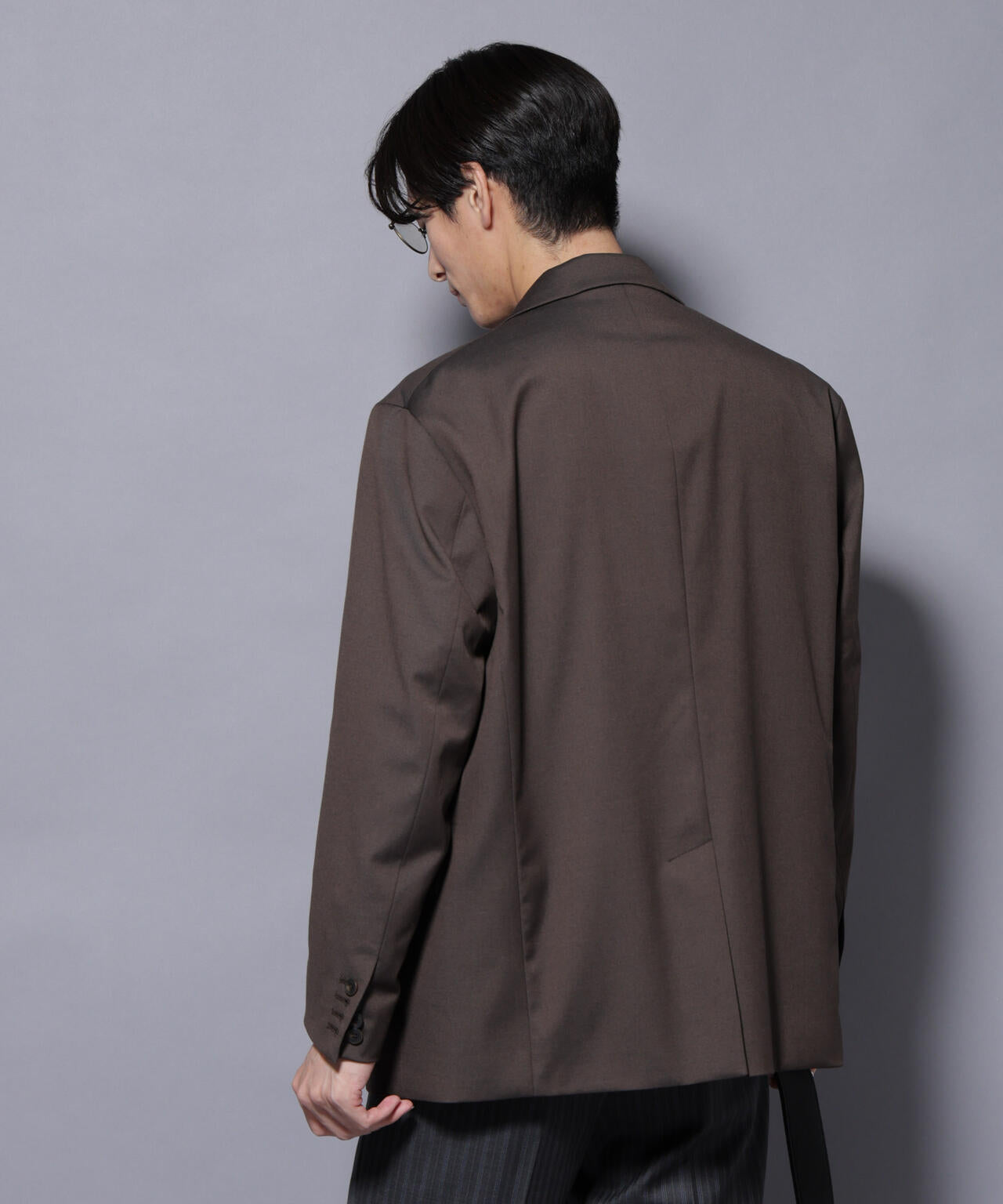 DELEGANTEエアリーサキソニー グリッターストライプテーラードジャケット(セットアップ可)