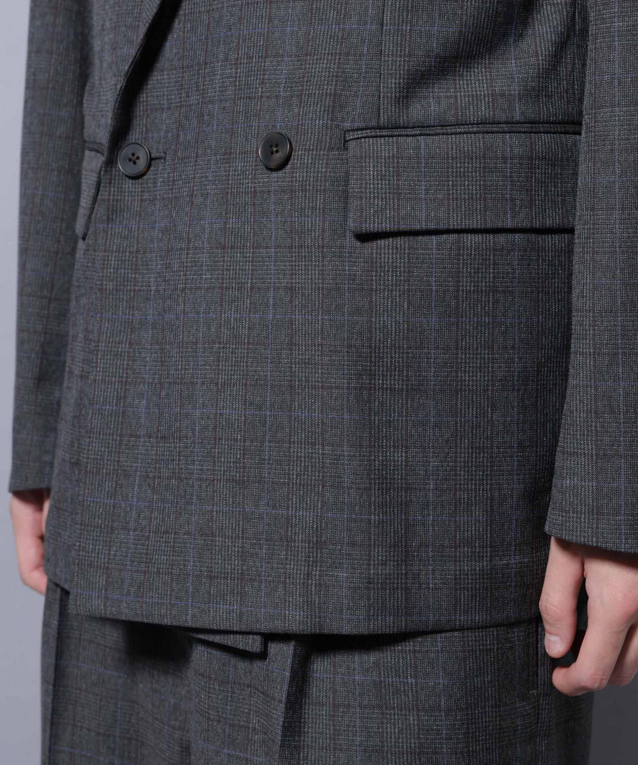 DELEGANTE グレンチェックW-Brethted ジャケット(セットアップ可)