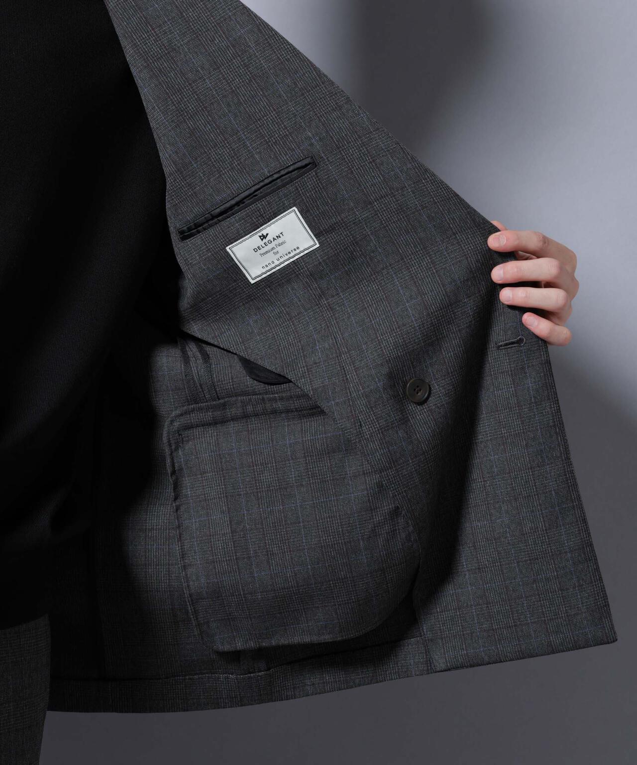 DELEGANTE グレンチェックW-Brethted ジャケット(セットアップ可)