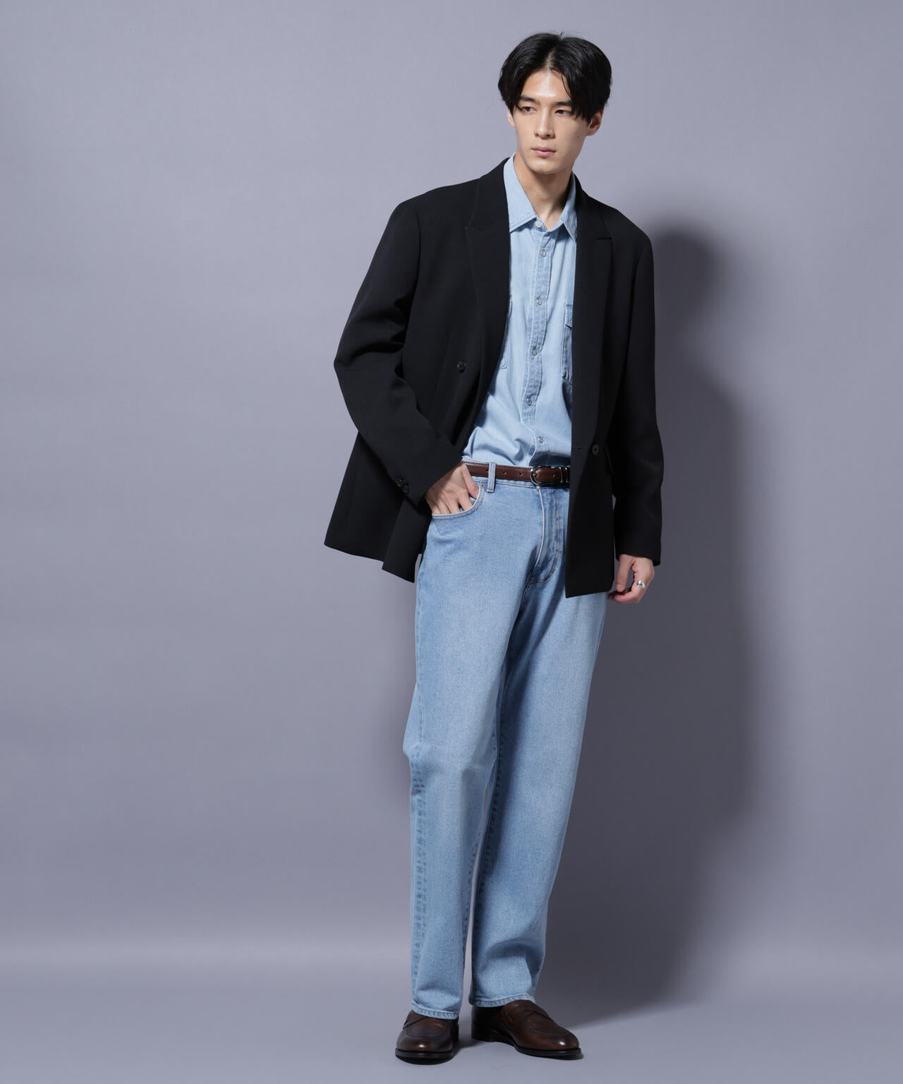 Reflax(R) ダブルクロスウェザーダブルブレストジャケット(セットアップ可)