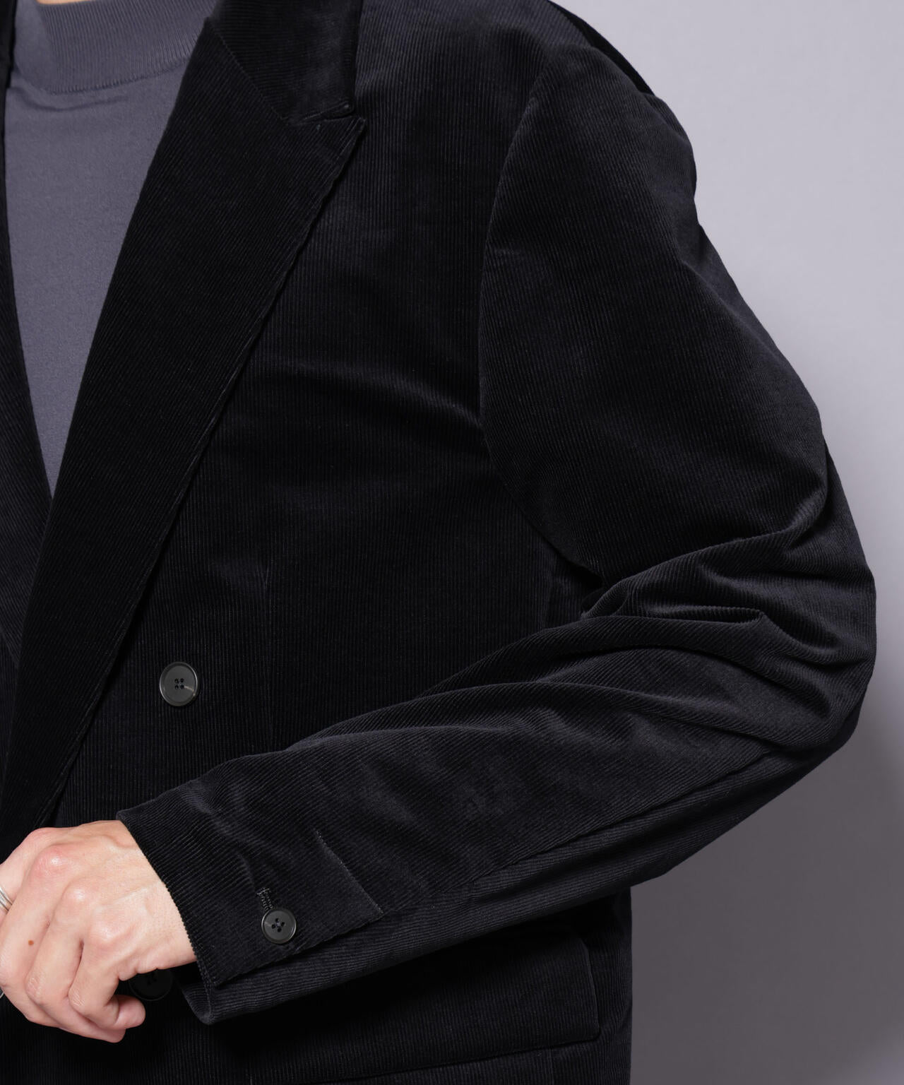 AIRコーデュロイ ダブルブレストジャケット/STRETCH(セットアップ可)