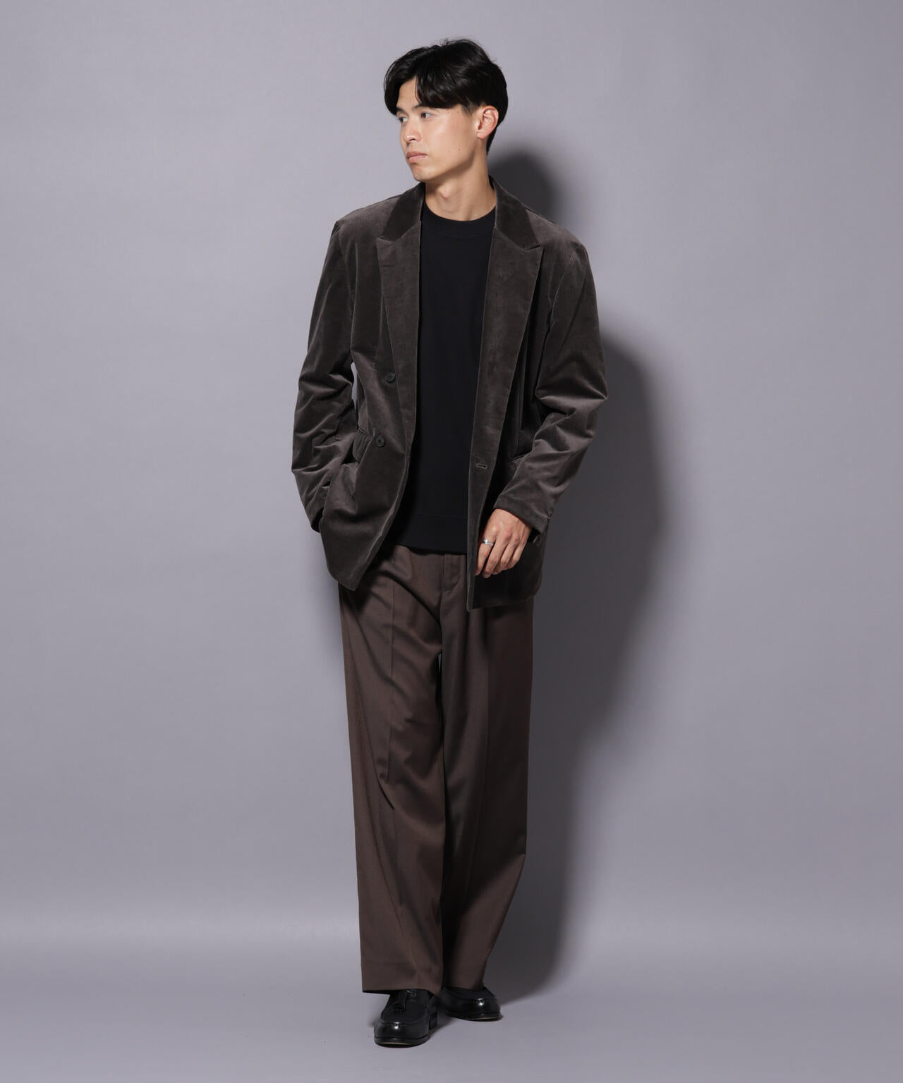 AIRコーデュロイ ダブルブレストジャケット/STRETCH(セットアップ可)