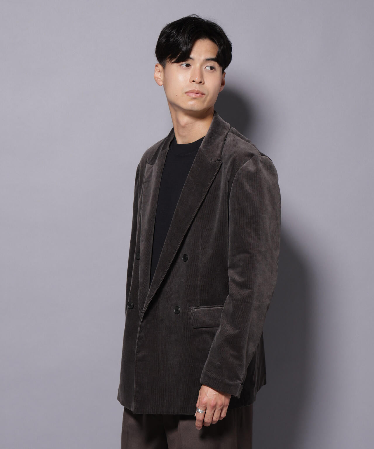 AIRコーデュロイ ダブルブレストジャケット/STRETCH(セットアップ可)