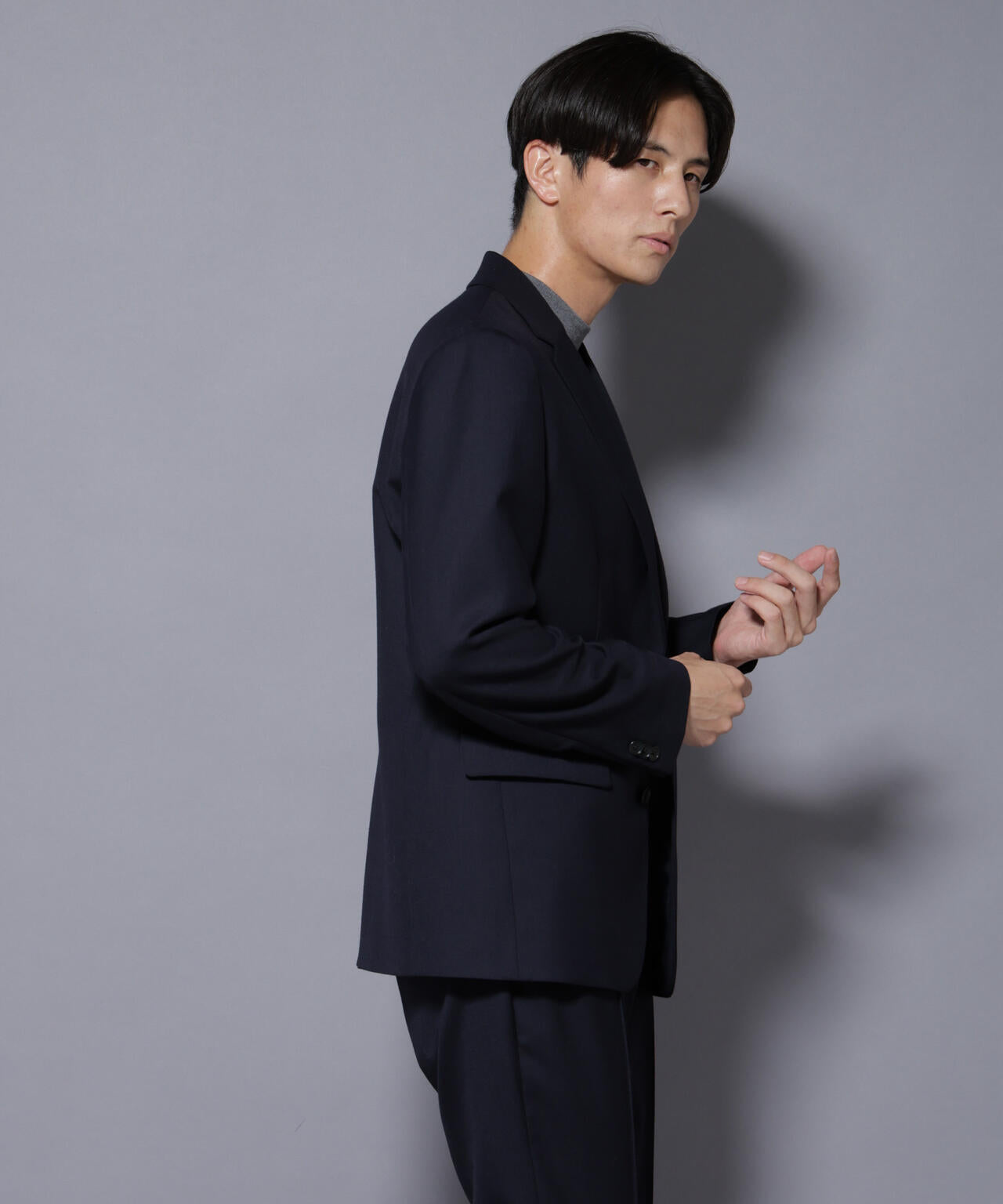 「N JACKET PREMIUM」RENU(R) ウール混洗えるサキソニージャケット(セットアップ可)