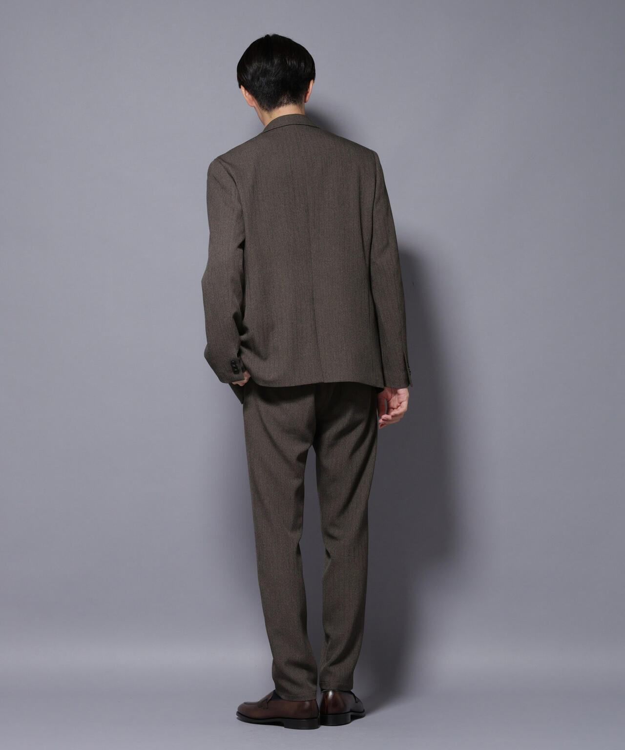 「N JACKET BASIC」 洗えるMIXツイードストレッチジャケット(セットアップ可)