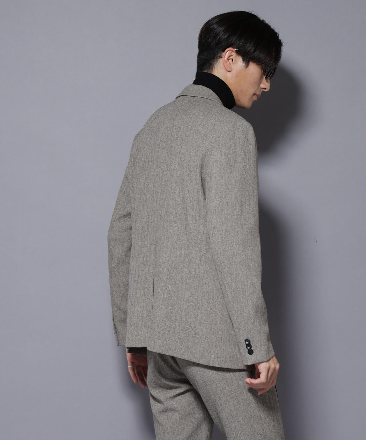 「N JACKET BASIC」 洗えるMIXツイードストレッチジャケット(セットアップ可)