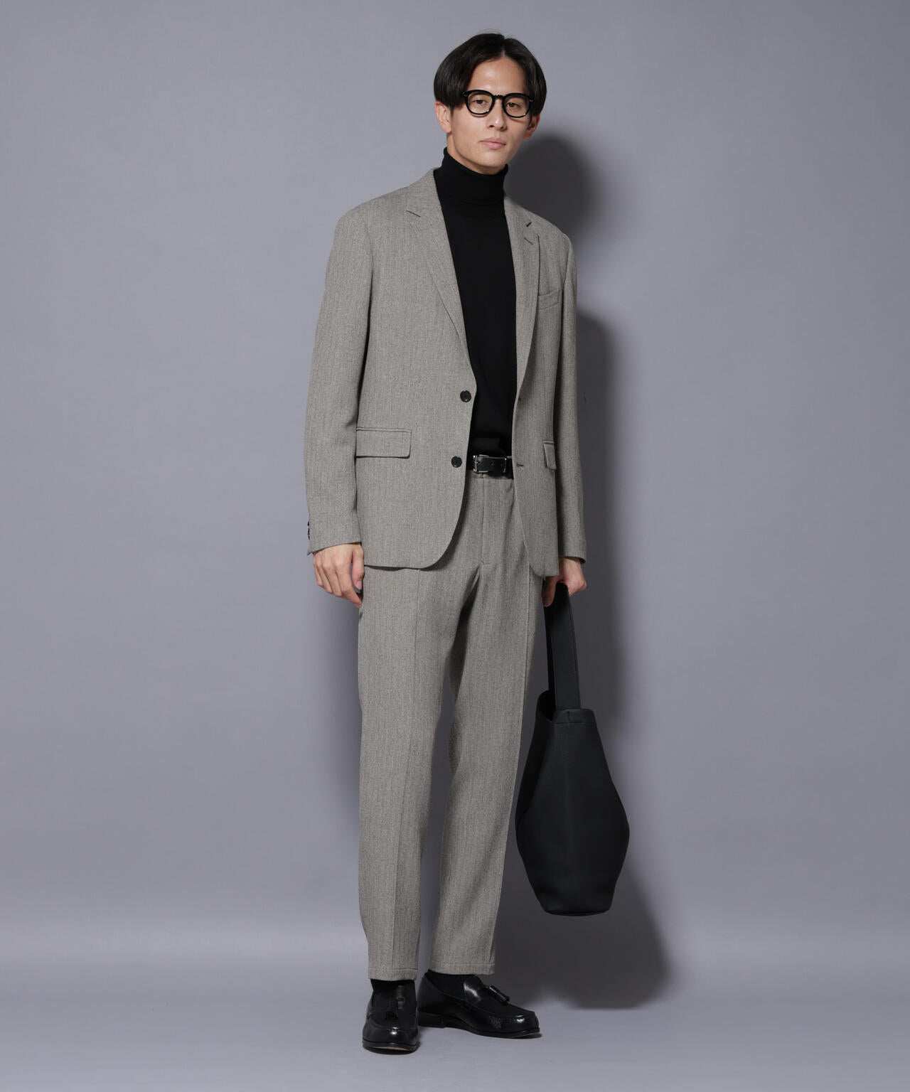 「N JACKET BASIC」 洗えるMIXツイードストレッチジャケット(セットアップ可)