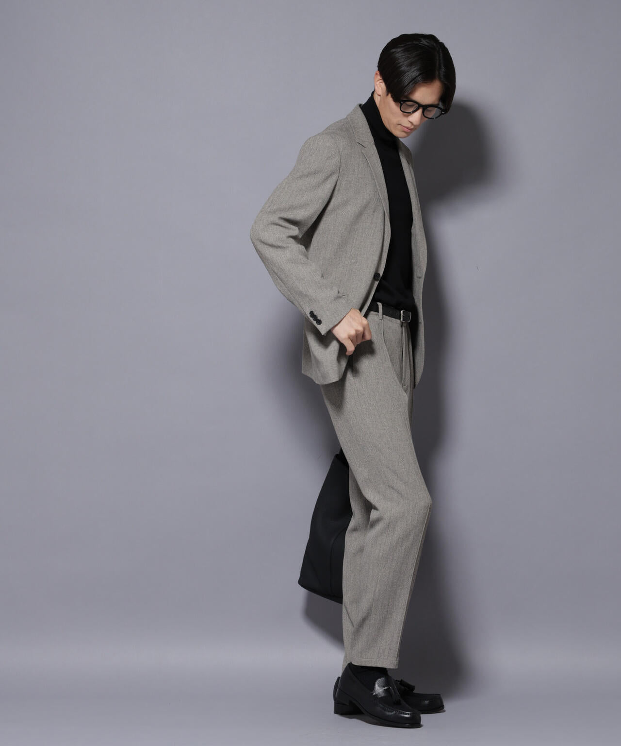 「N JACKET BASIC」 洗えるMIXツイードストレッチジャケット(セットアップ可)