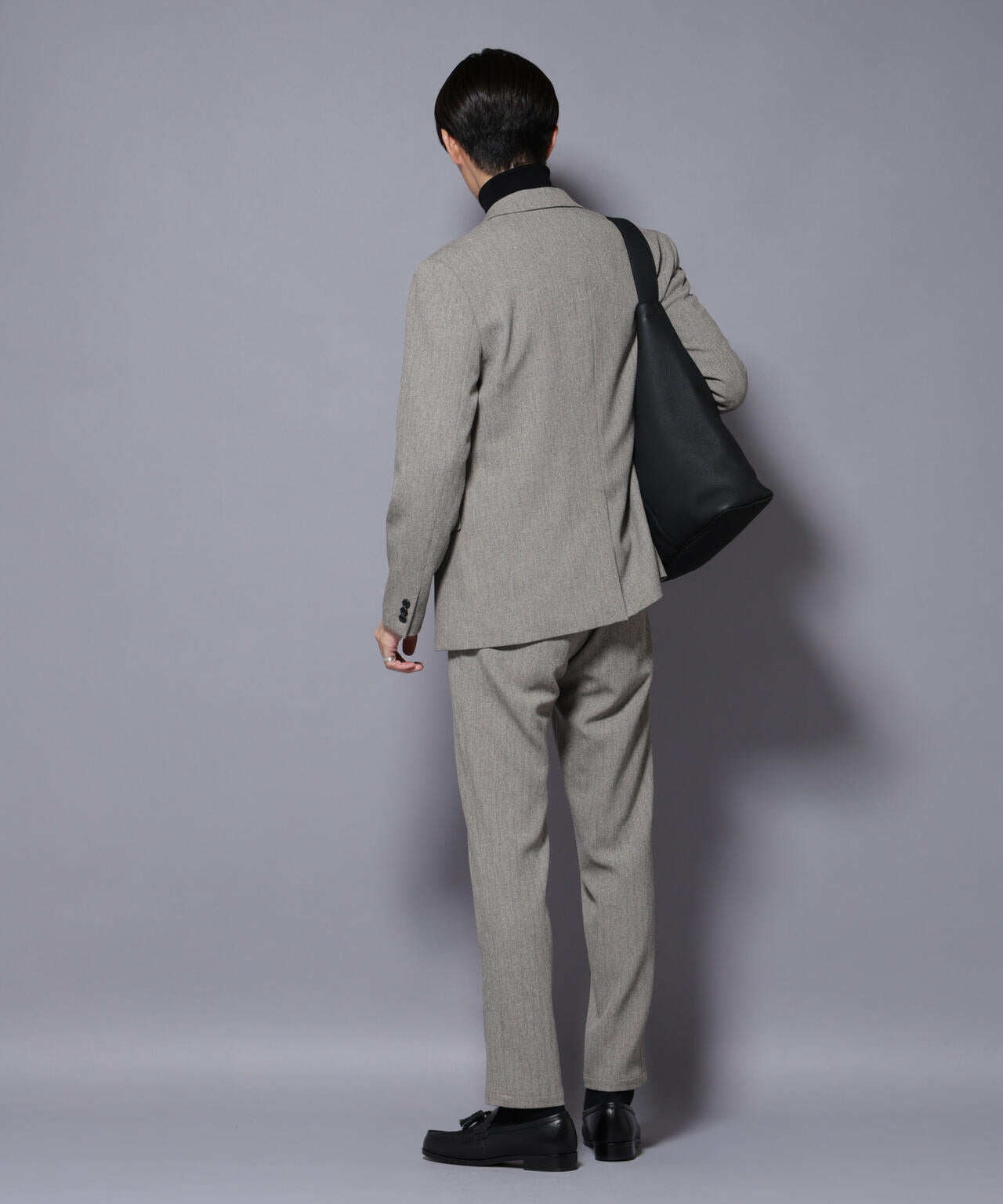 「N JACKET BASIC」 洗えるMIXツイードストレッチジャケット(セットアップ可)