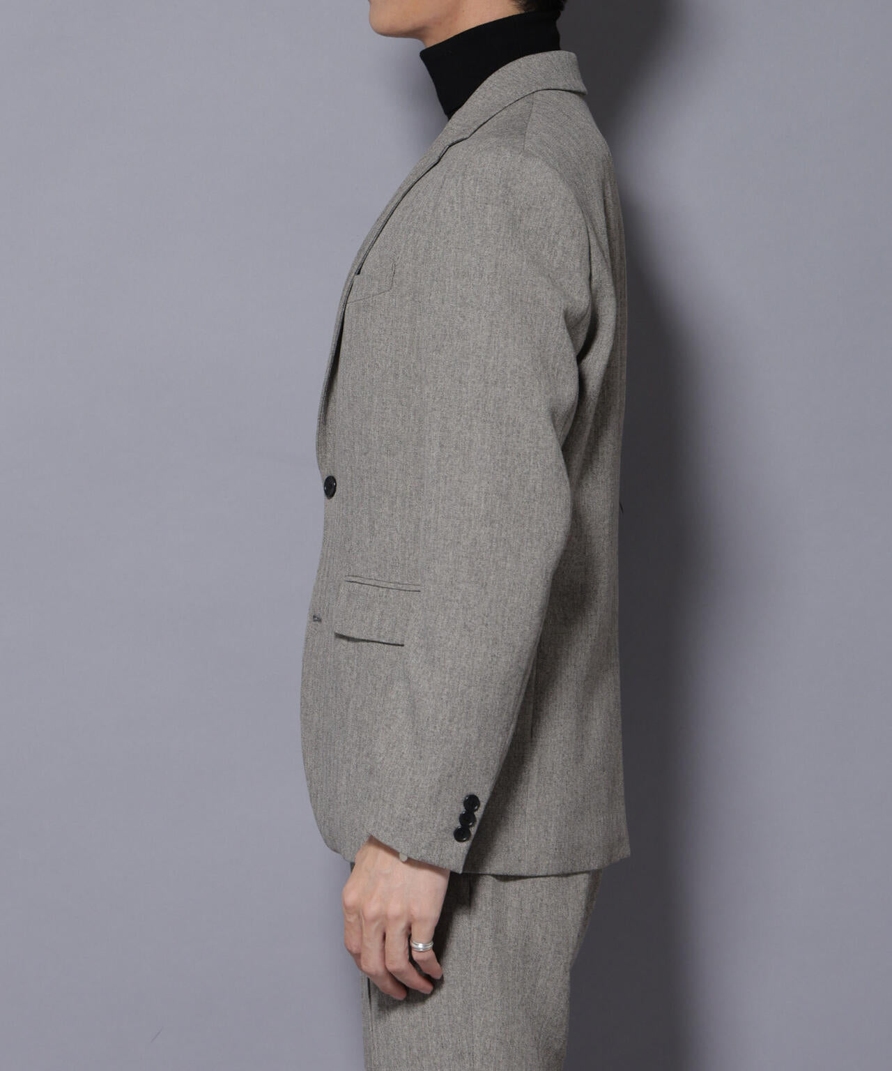 「N JACKET BASIC」 洗えるMIXツイードストレッチジャケット(セットアップ可)