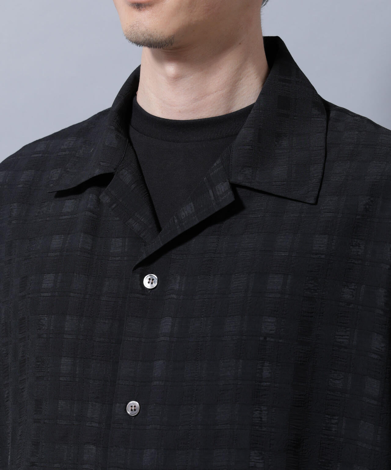 シースルーチェックシャツ 長袖