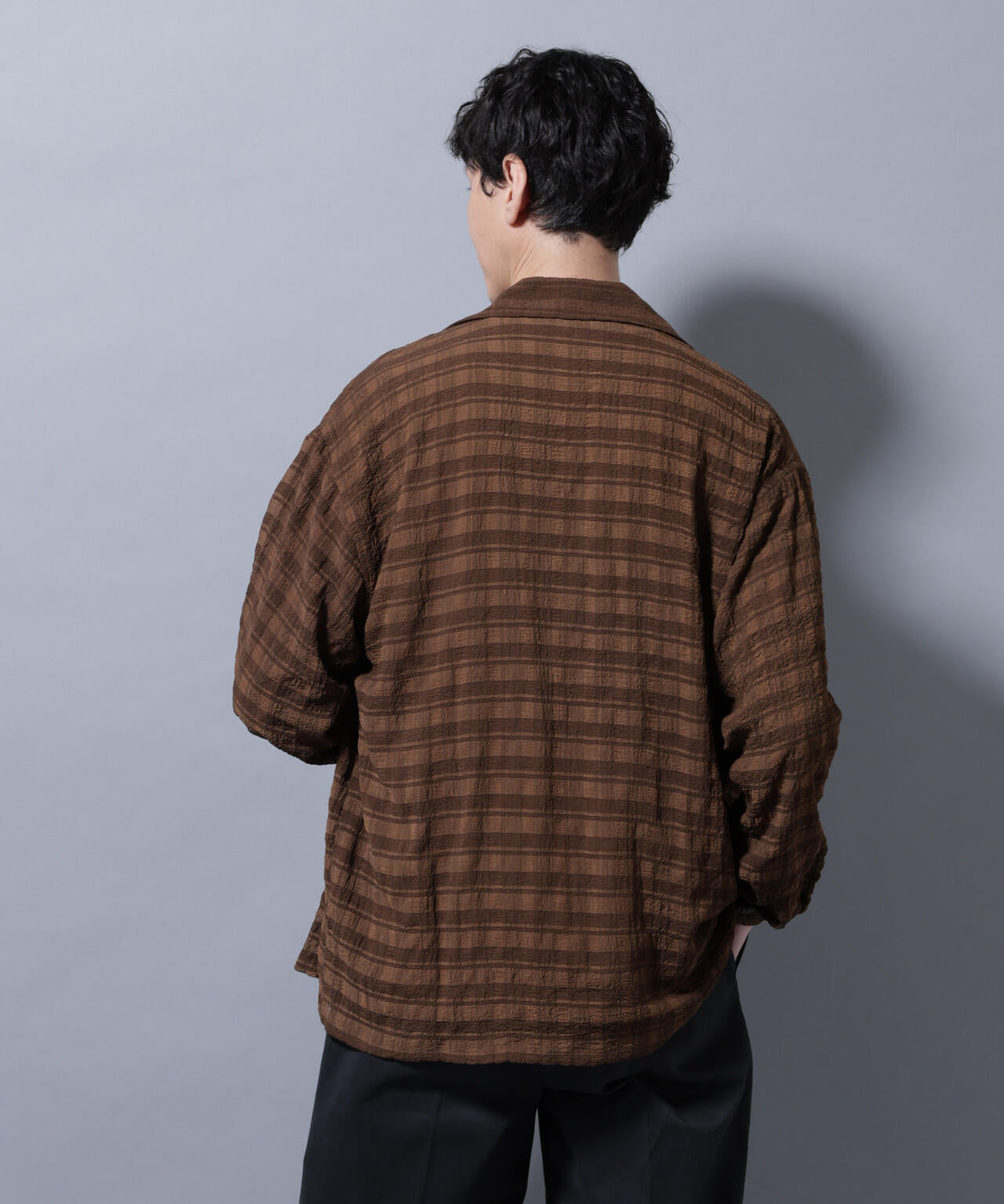 シースルーチェックシャツ 長袖
