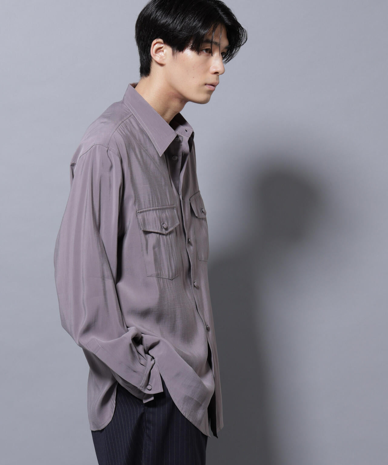 ヴィンテージライクレーヨンフィブリルシャツ