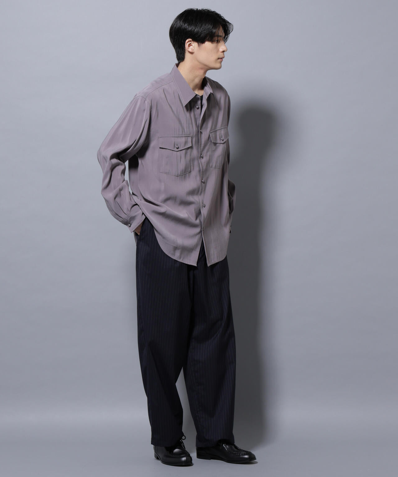 ヴィンテージライクレーヨンフィブリルシャツ