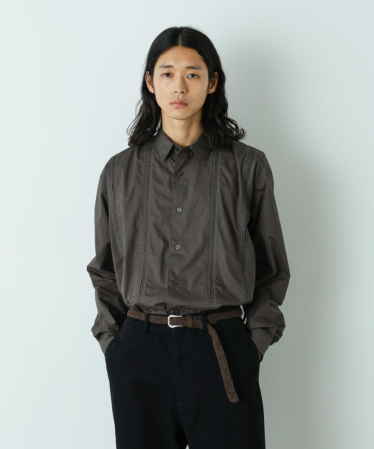 「HOTEL LACE」デザインステッチロングスリーブシャツ