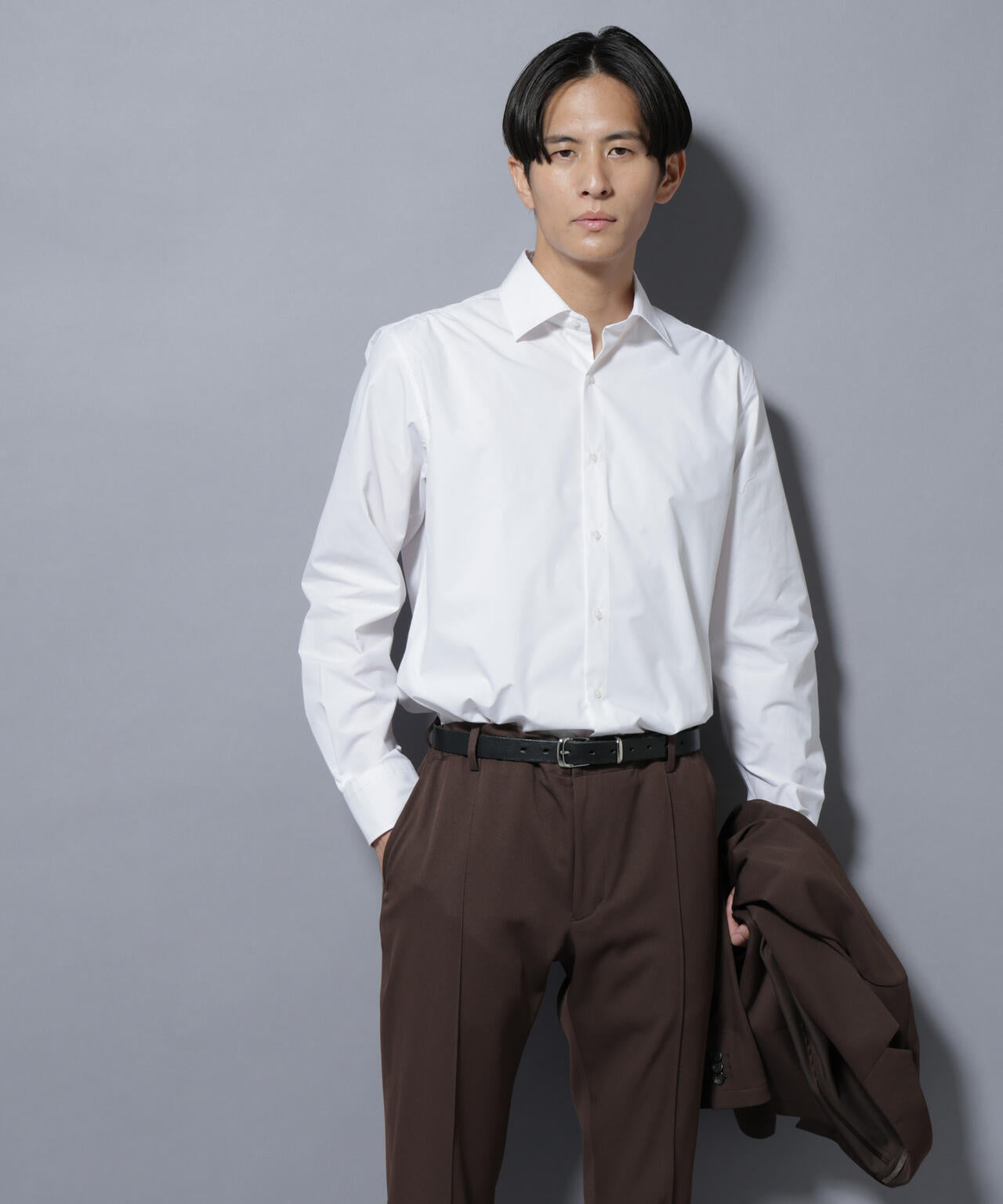 「N shirt」Anti Soaked(R)汗染み防止セミワイドカラーシャツ長袖