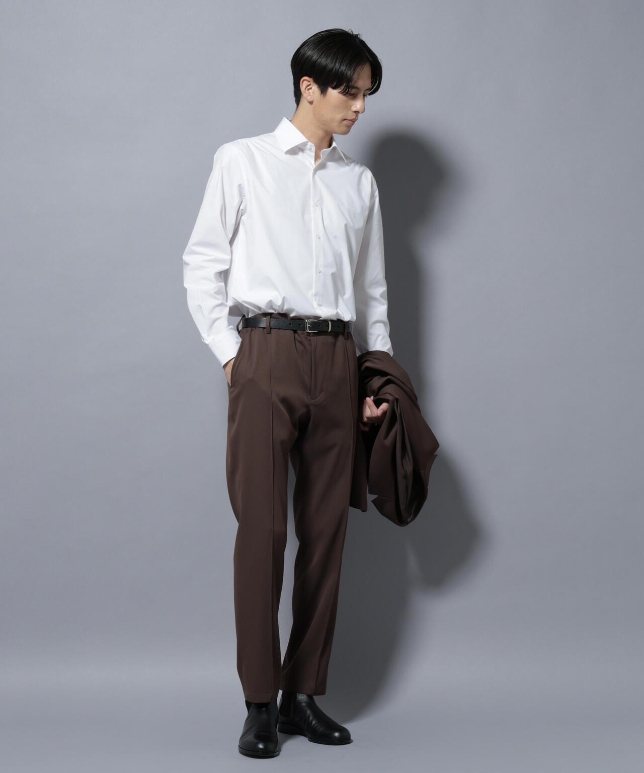 「N shirt」Anti Soaked(R)汗染み防止セミワイドカラーシャツ長袖