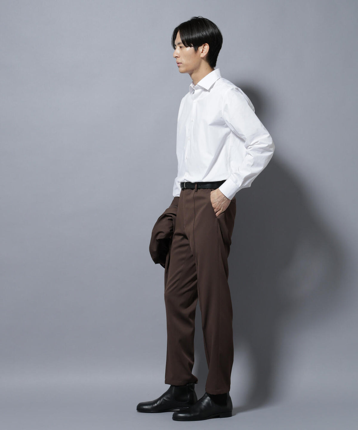 「N shirt」Anti Soaked(R)汗染み防止セミワイドカラーシャツ長袖