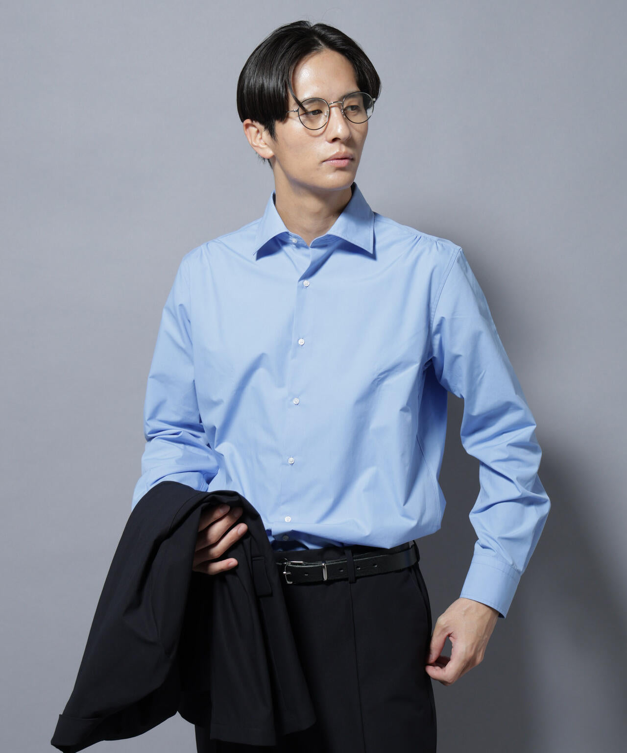 「N shirt」Anti Soaked(R)汗染み防止セミワイドカラーシャツ長袖