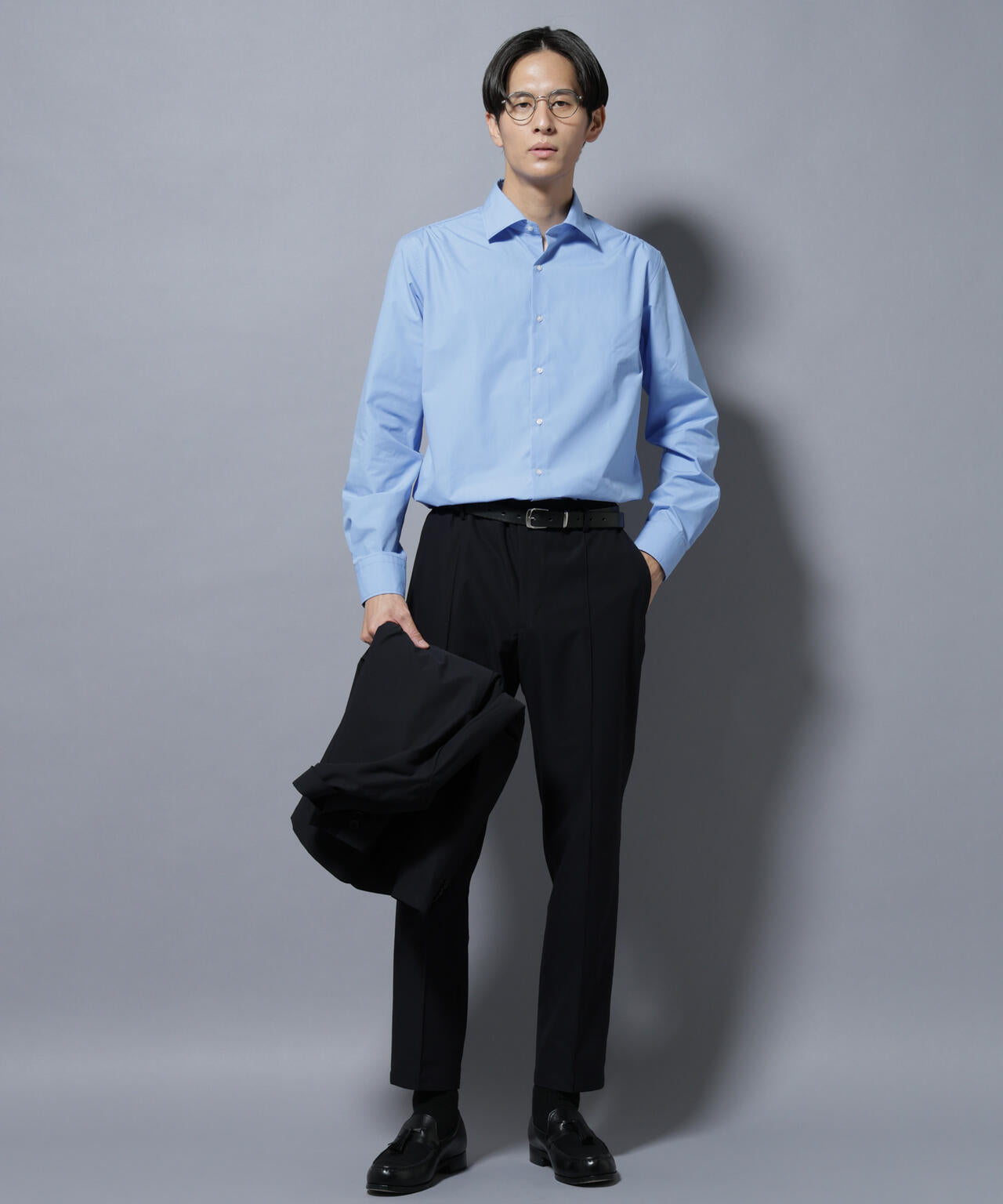 「N shirt」Anti Soaked(R)汗染み防止セミワイドカラーシャツ長袖