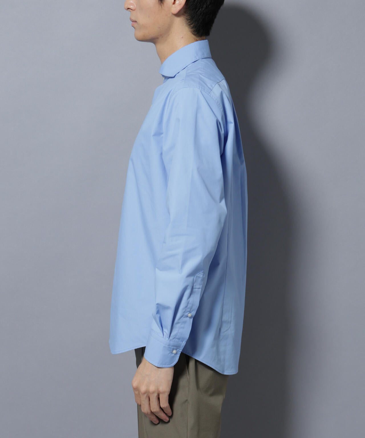 「N shirt」Anti Soaked(R)汗染み防止ホリゾンタルカラーシャツ長袖