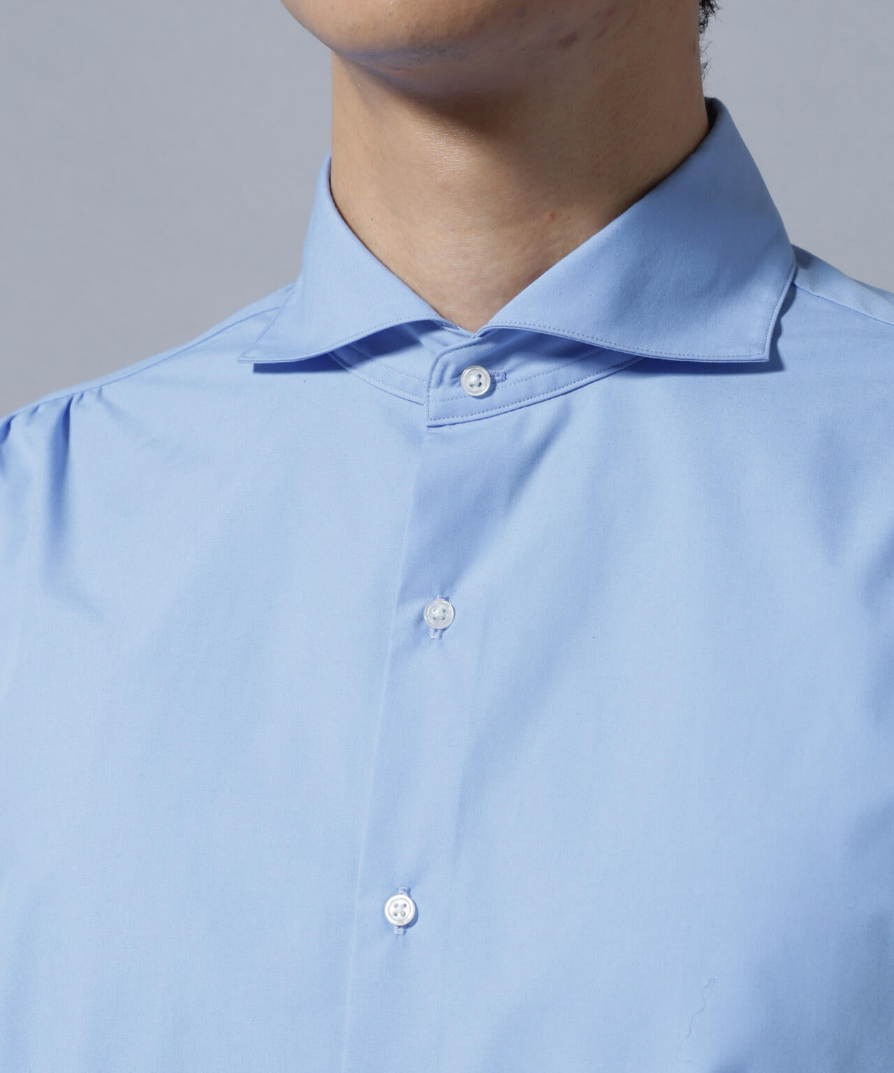 「N shirt」Anti Soaked(R)汗染み防止ホリゾンタルカラーシャツ長袖