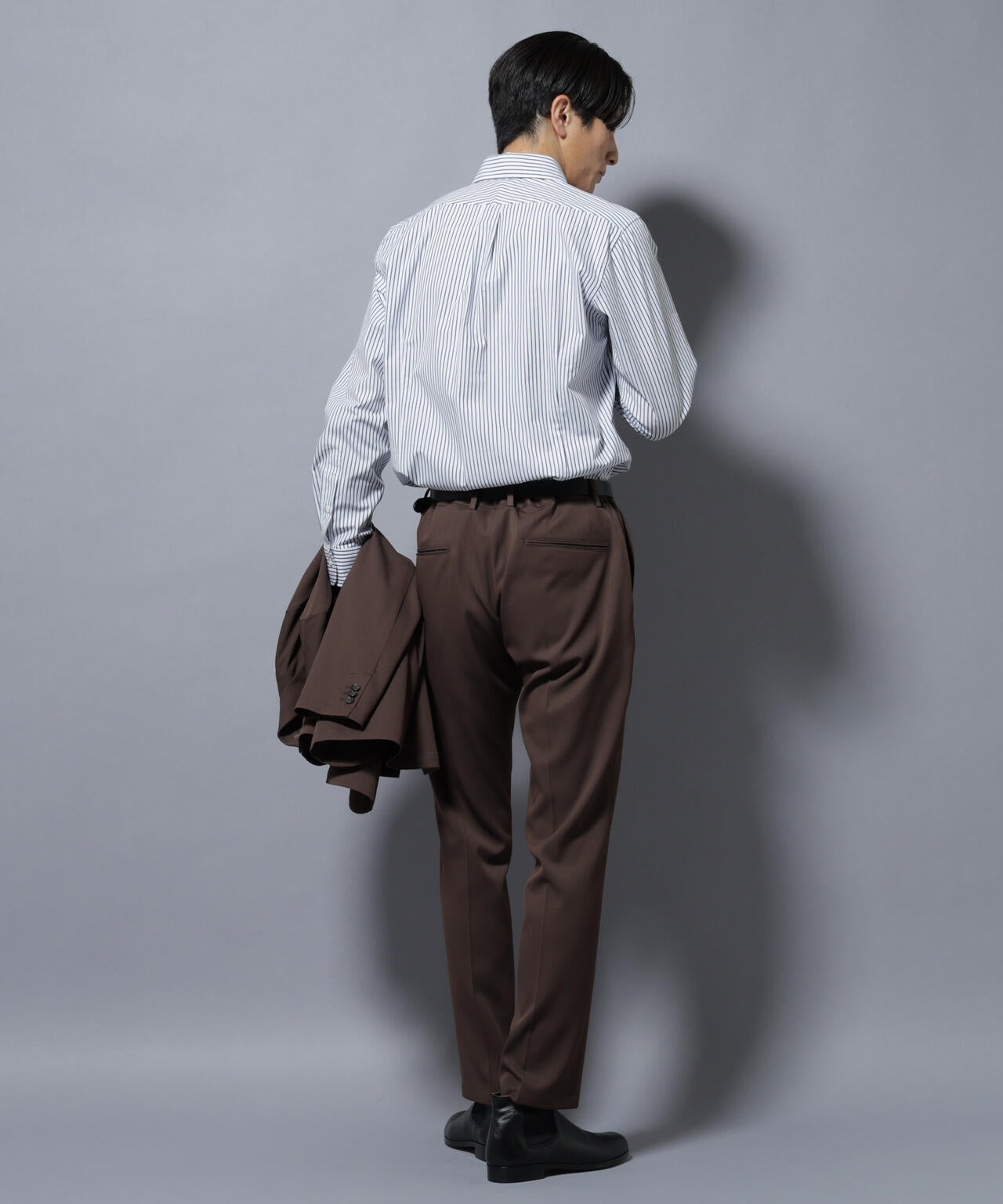 「N shirt」Anti Soaked(R)汗染み防止ホリゾンタルカラーシャツ長袖