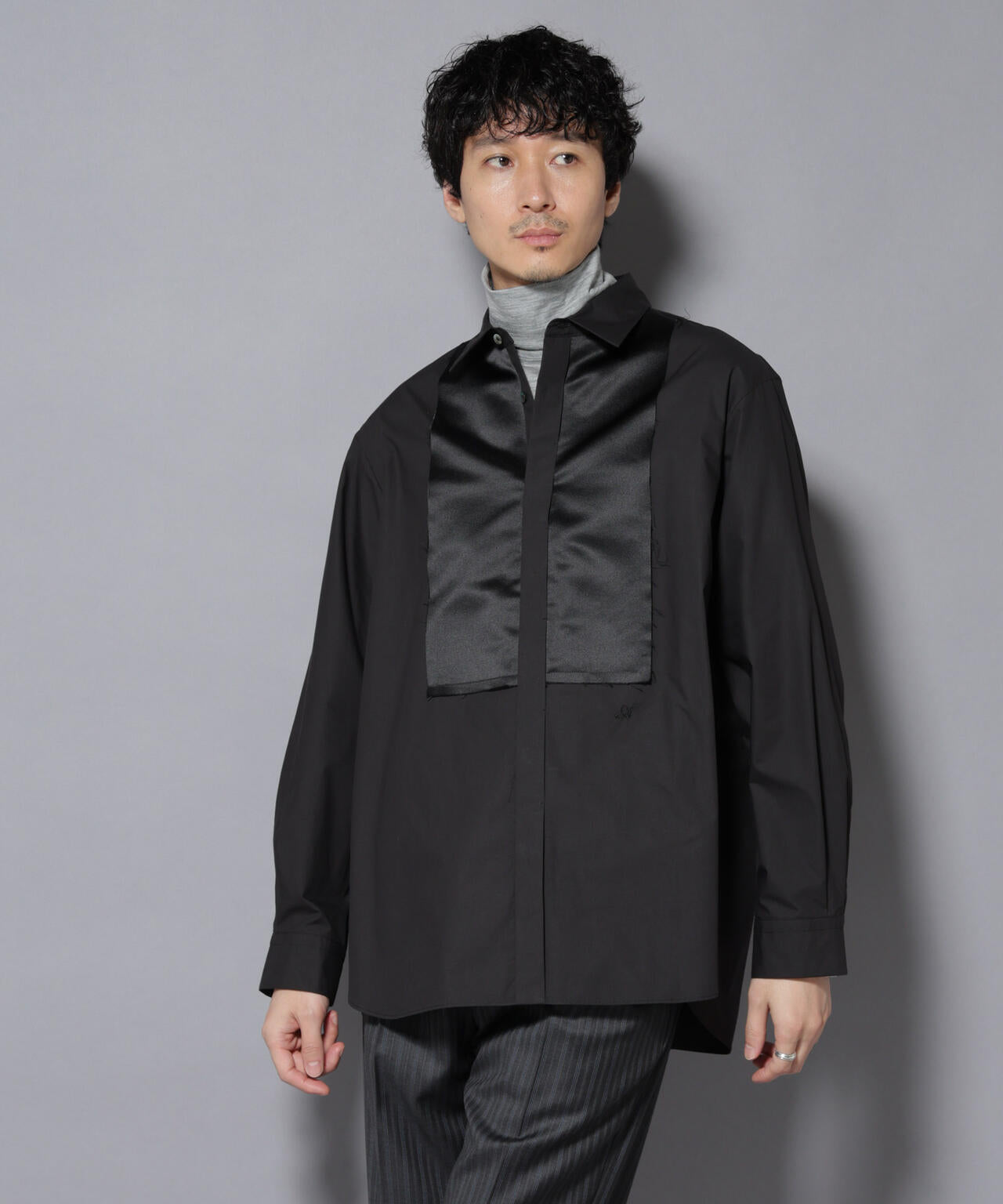 「ASSEMBLANC」シルク混ブザムシャツ