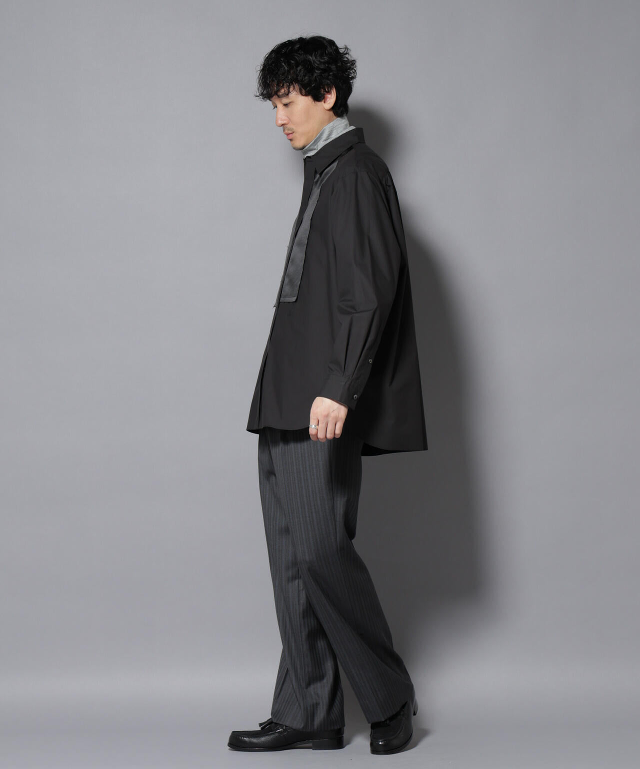 「ASSEMBLANC」シルク混ブザムシャツ