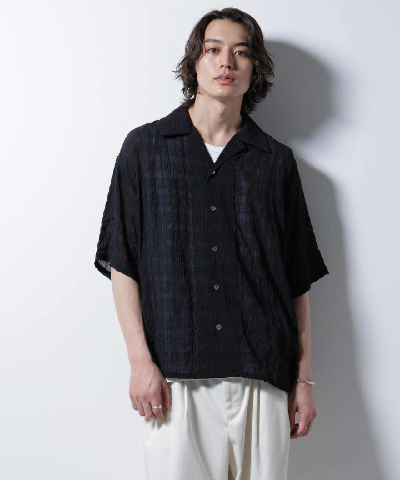 シースルーチェックシャツ
