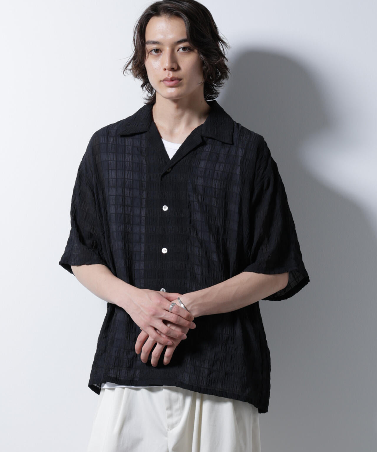 シースルーチェックシャツ