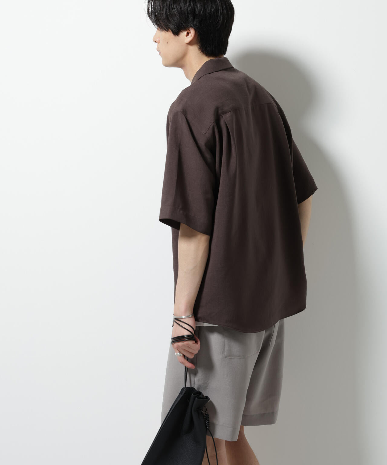 メランジドライオープンカラーシャツ(セットアップ可)