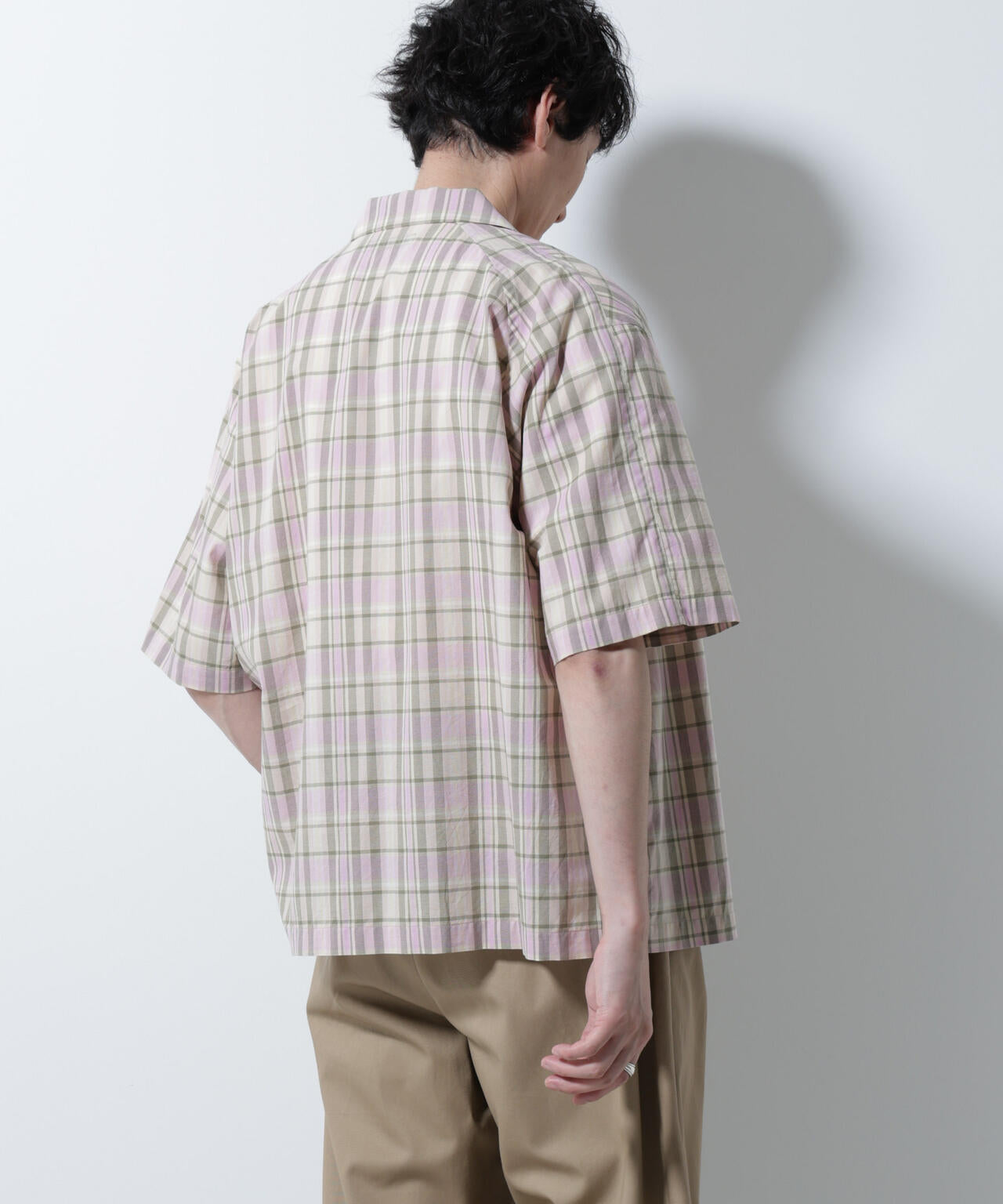 Fabric by INDIA オールドライクマドラスチェックシャツ 半袖