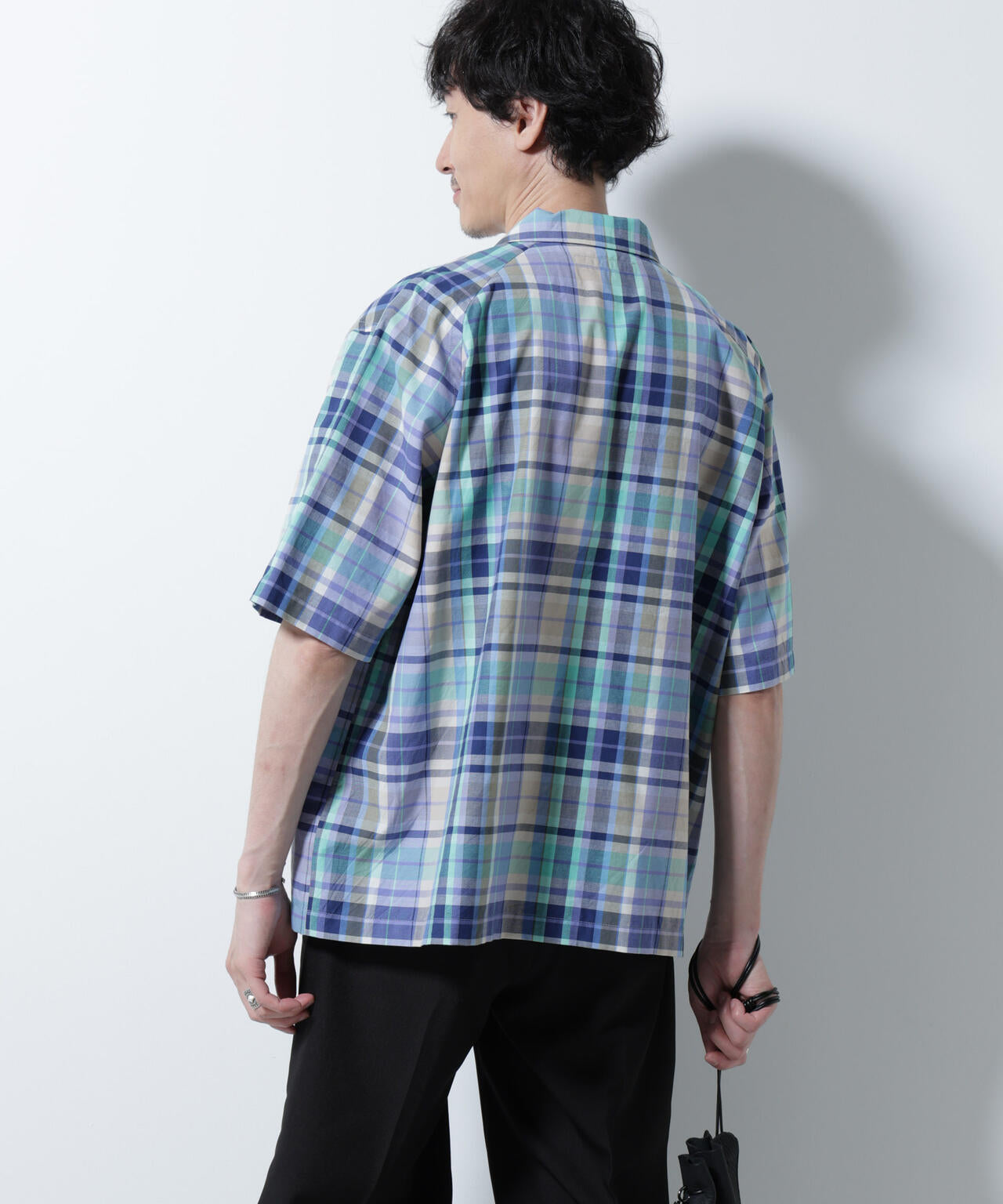 Fabric by INDIA オールドライクマドラスチェックシャツ 半袖