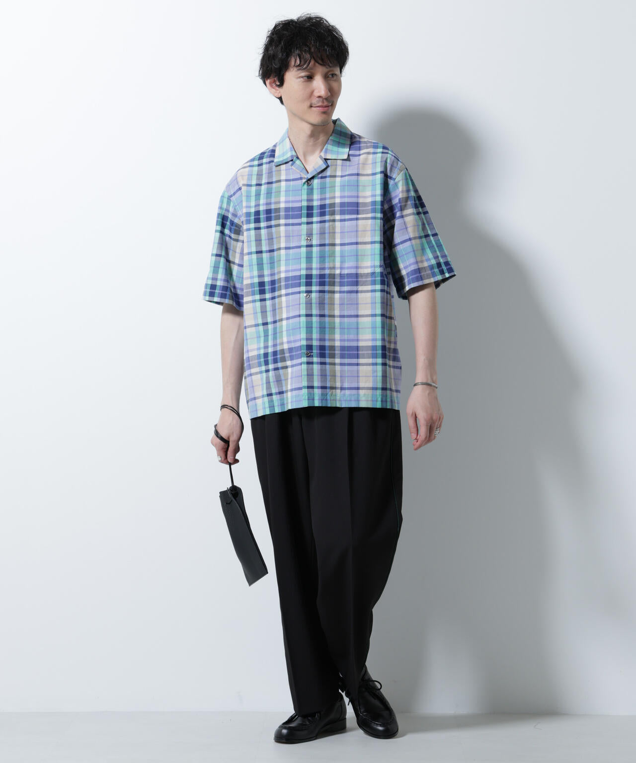 Fabric by INDIA オールドライクマドラスチェックシャツ 半袖