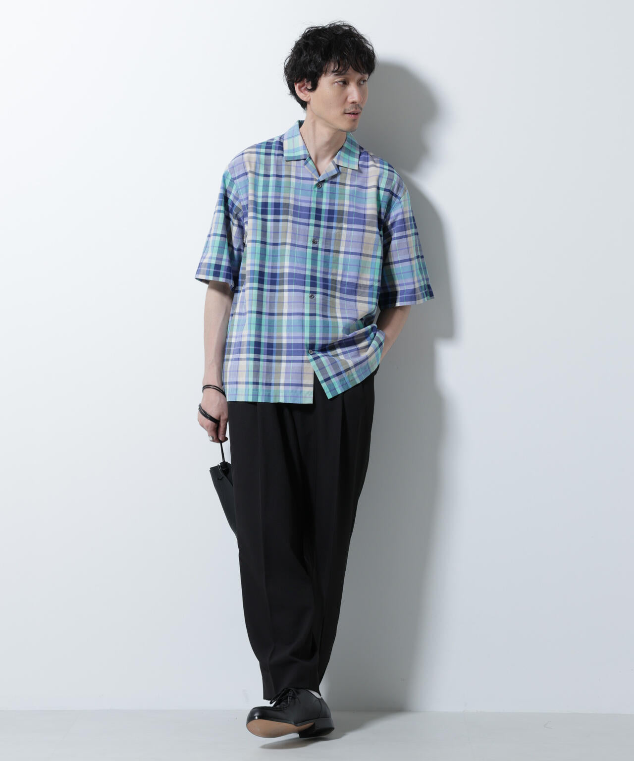 Fabric by INDIA オールドライクマドラスチェックシャツ 半袖