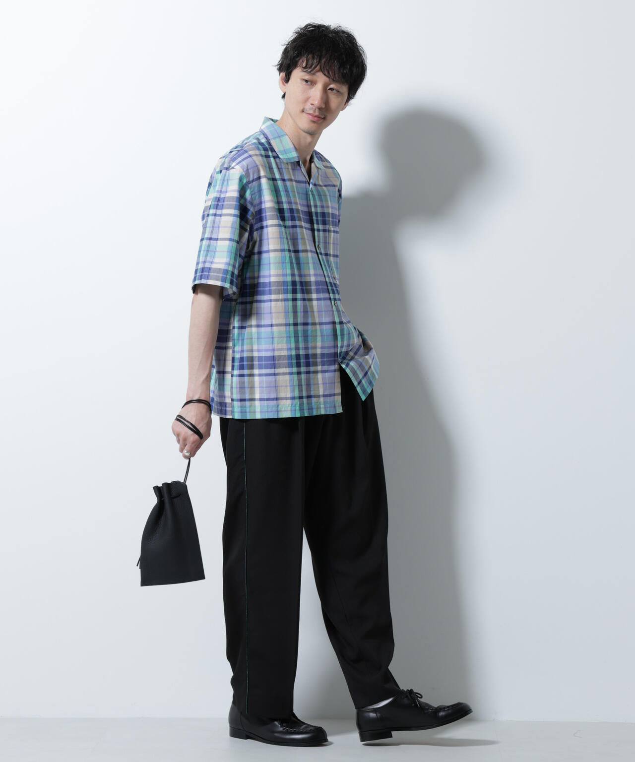 Fabric by INDIA オールドライクマドラスチェックシャツ 半袖