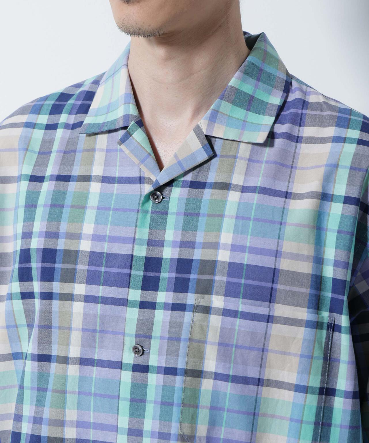 Fabric by INDIA オールドライクマドラスチェックシャツ 半袖