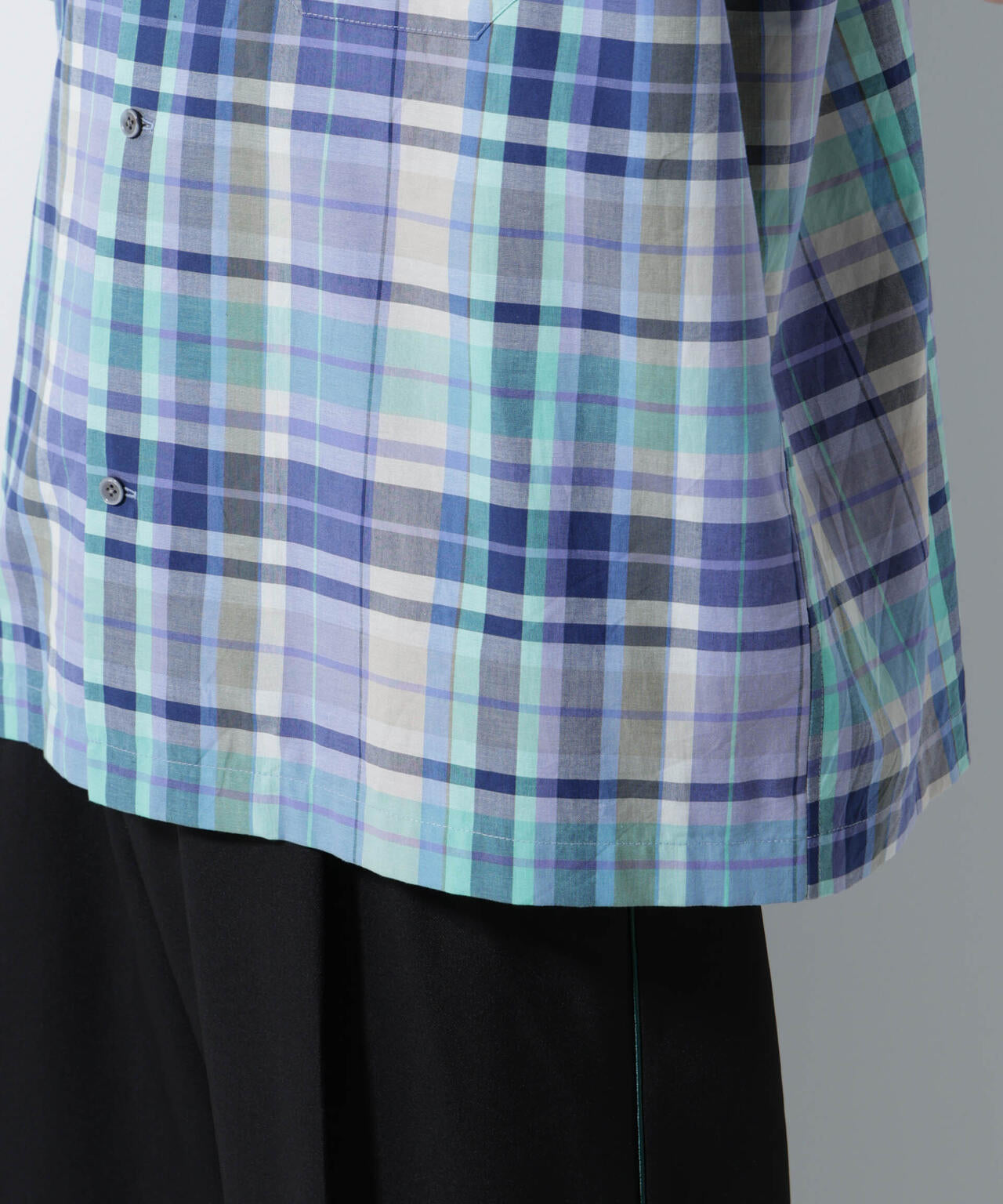 Fabric by INDIA オールドライクマドラスチェックシャツ 半袖