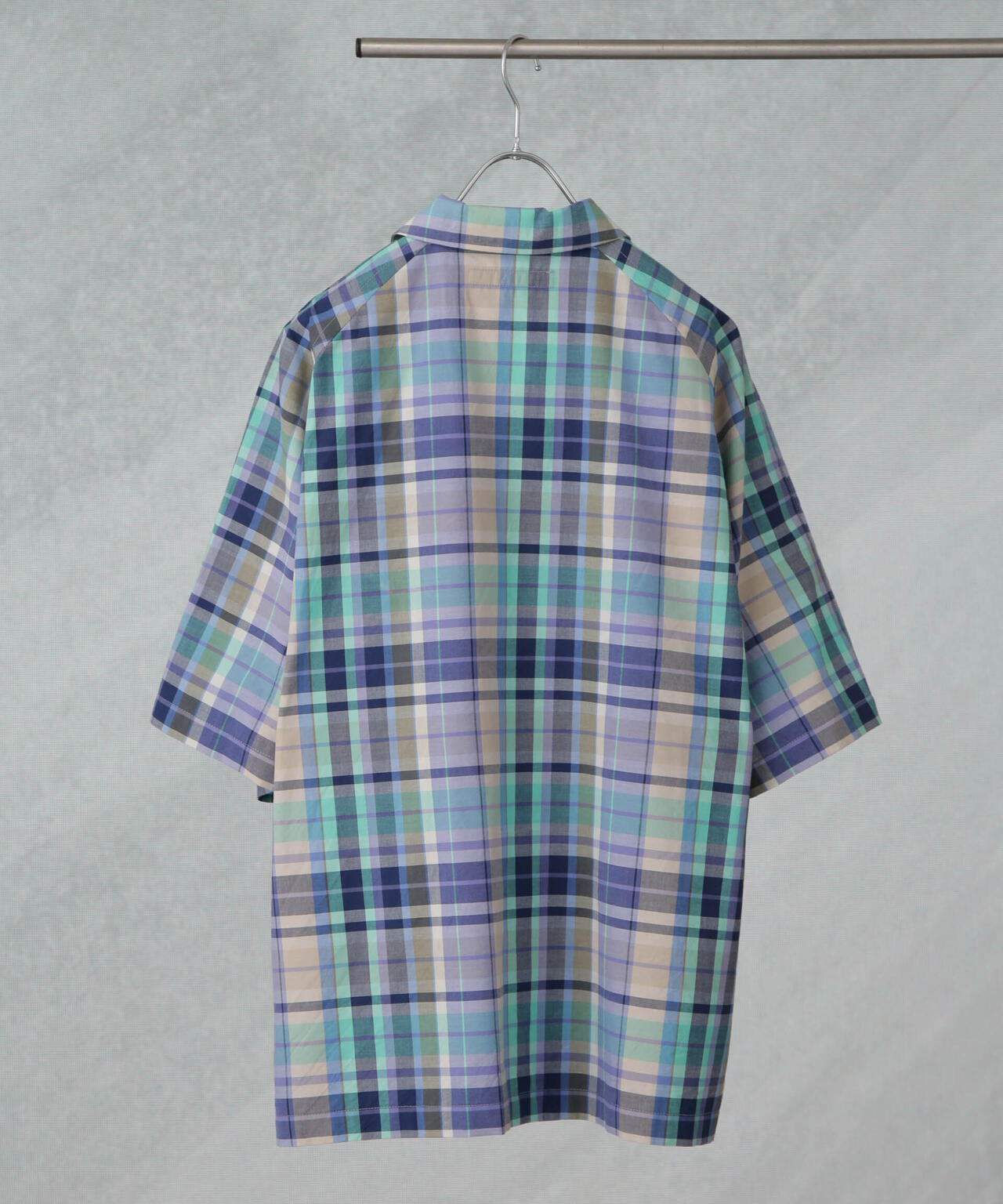 Fabric by INDIA オールドライクマドラスチェックシャツ 半袖